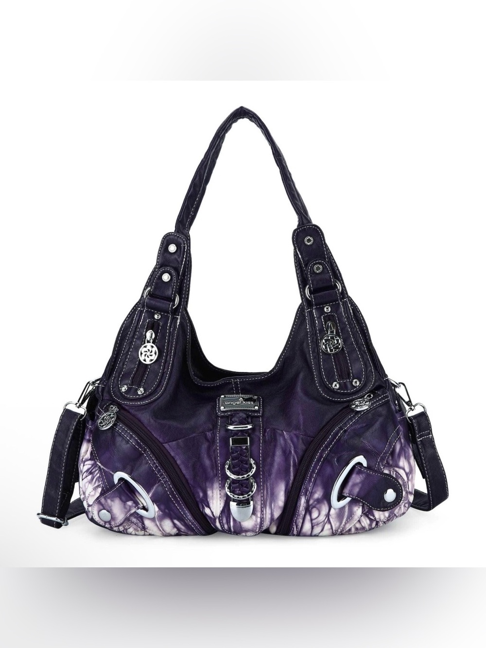 Angel Kiss Tiktok famous Purple tie dye, hobo bag